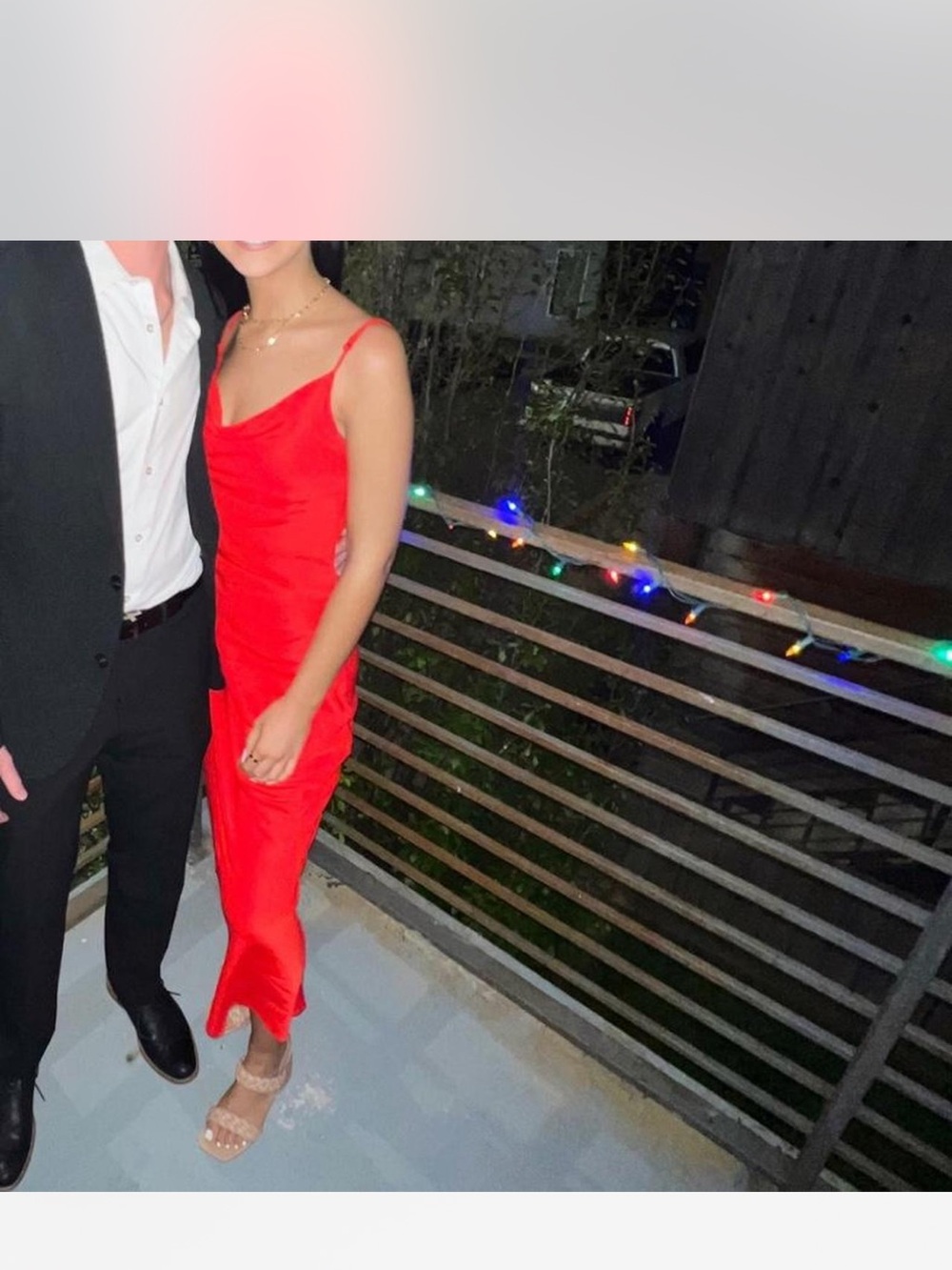 Zara Red Satin Cowl Neck Midi Slip Dress